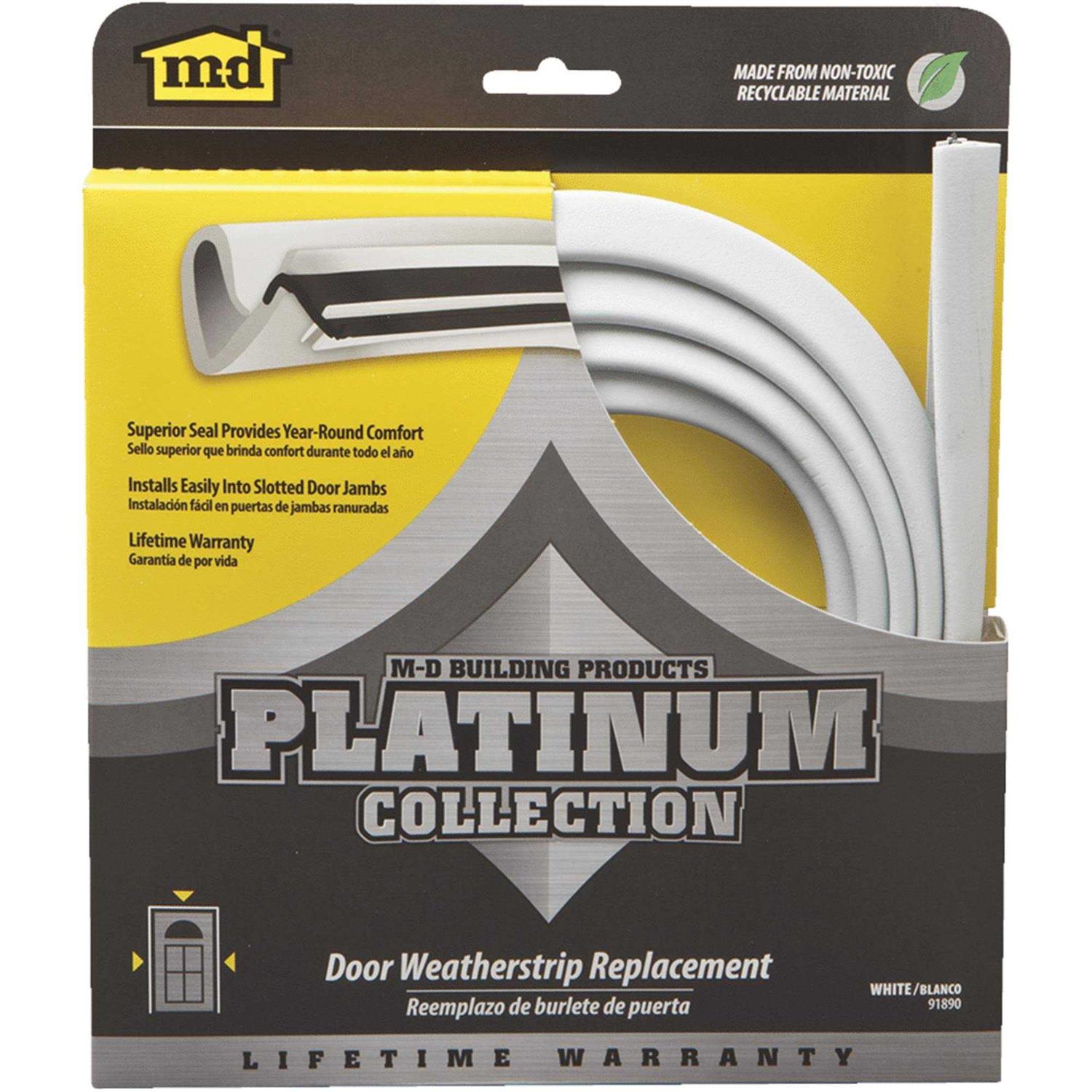 M-D L-Shaped Door Bottom with Vinyl Fins White - Zenithce