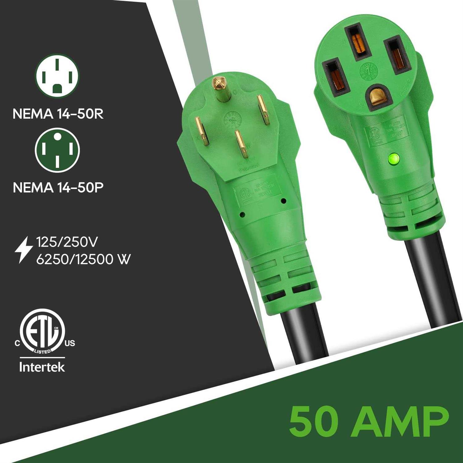 Rvguard 50 Amp Rv Power Cord Extension Cord, Heavy Duty Stw Cord With Led Power Indicator And Cord Organizer - Zenithce