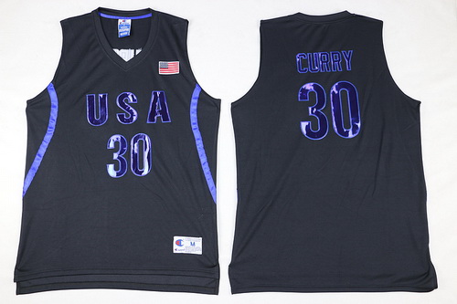 2016 Olympics Team USA #30 Stephen Curry All Black Soul Swingman Jersey - Zenithce