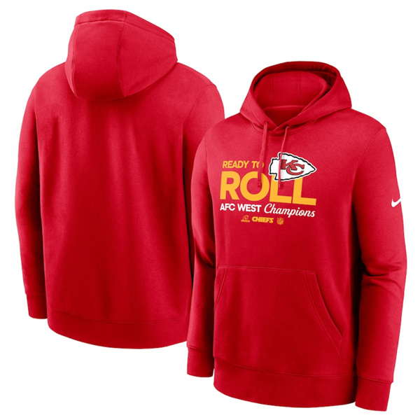 Kansas City Chiefs Red 2024 AFC West Champions Locker Room Trophy Collection Pullover Hoodie - Zenithce