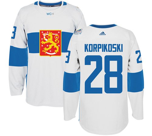 Team Finland #28 Lauri Korpikoski White 2016 World Cup Stitched Jersey - Zenithce