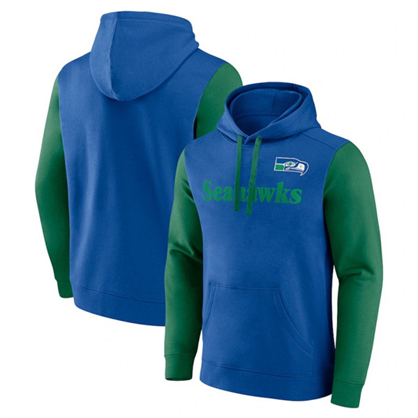 Seattle Seahawks Blue Green Fleece Pullover Hoodie - Zenithce