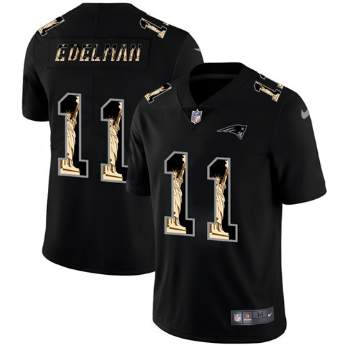 New England Patriots #11 Julian Edelman 2019 Black Statue Of Liberty Limited Stitched Jersey - Zenithce