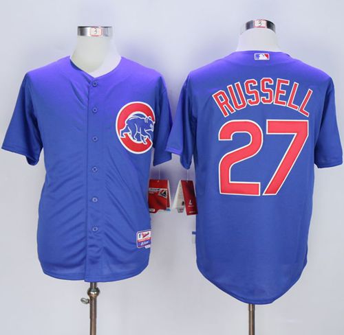 Cubs #27 Addison Russell Blue Alternate Cool Base Stitched Jersey - Zenithce