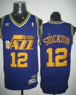 Utah Jazz #12 John Stockton Purple Swingman Throwback Jersey - Zenithce