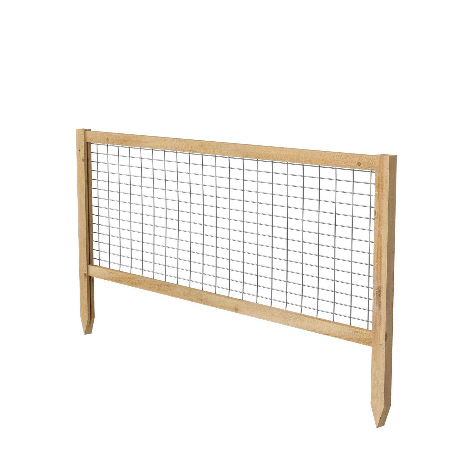 Greenes Fence 16 in. H x 8 ft. L Cedar Wood Garden Picket Fence - Zenithce
