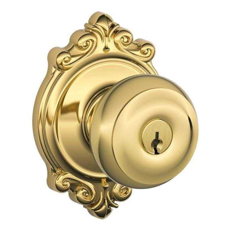 Schlage F51-GEO-BRK Georgian Keyed Entry Panic Proof Door Knob - Zenithce