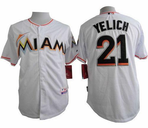 Marlins #21 Christian Yelich White Cool Base Stitched Jersey - Zenithce