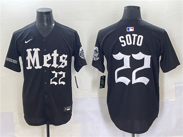 New York Mets #22 Juan Soto Black 'Gotham Gothic Edition' Vapor Premier Limited Stitched Jersey - Zenithce