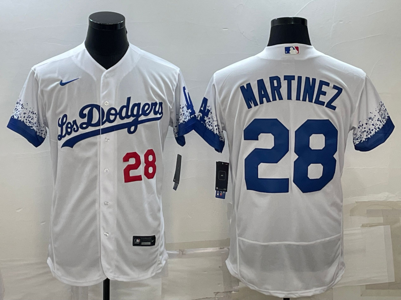 Los Angeles Dodgers #28 J.D. Martinez White City Connect Flex Base Stitched Jersey - Zenithce