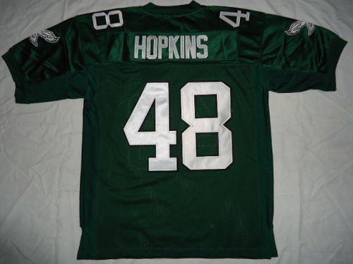 Mitchell And Ness Eagles #48 Wes Hopkins Green Stitched Throwback Jersey - Zenithce