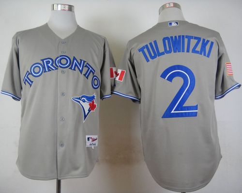 Blue Jays #2 Troy Tulowitzki Grey Stitched Jersey - Zenithce