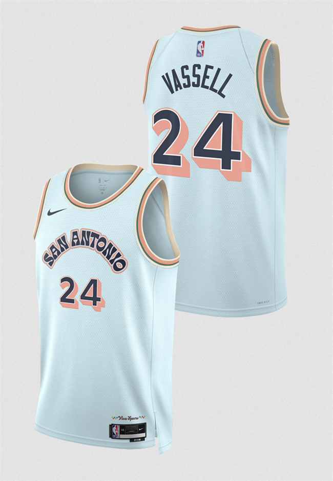 San Antonio Spurs #24 Devin Vassell Light Blue 2024-25 City Edition Stitched Jersey - Zenithce