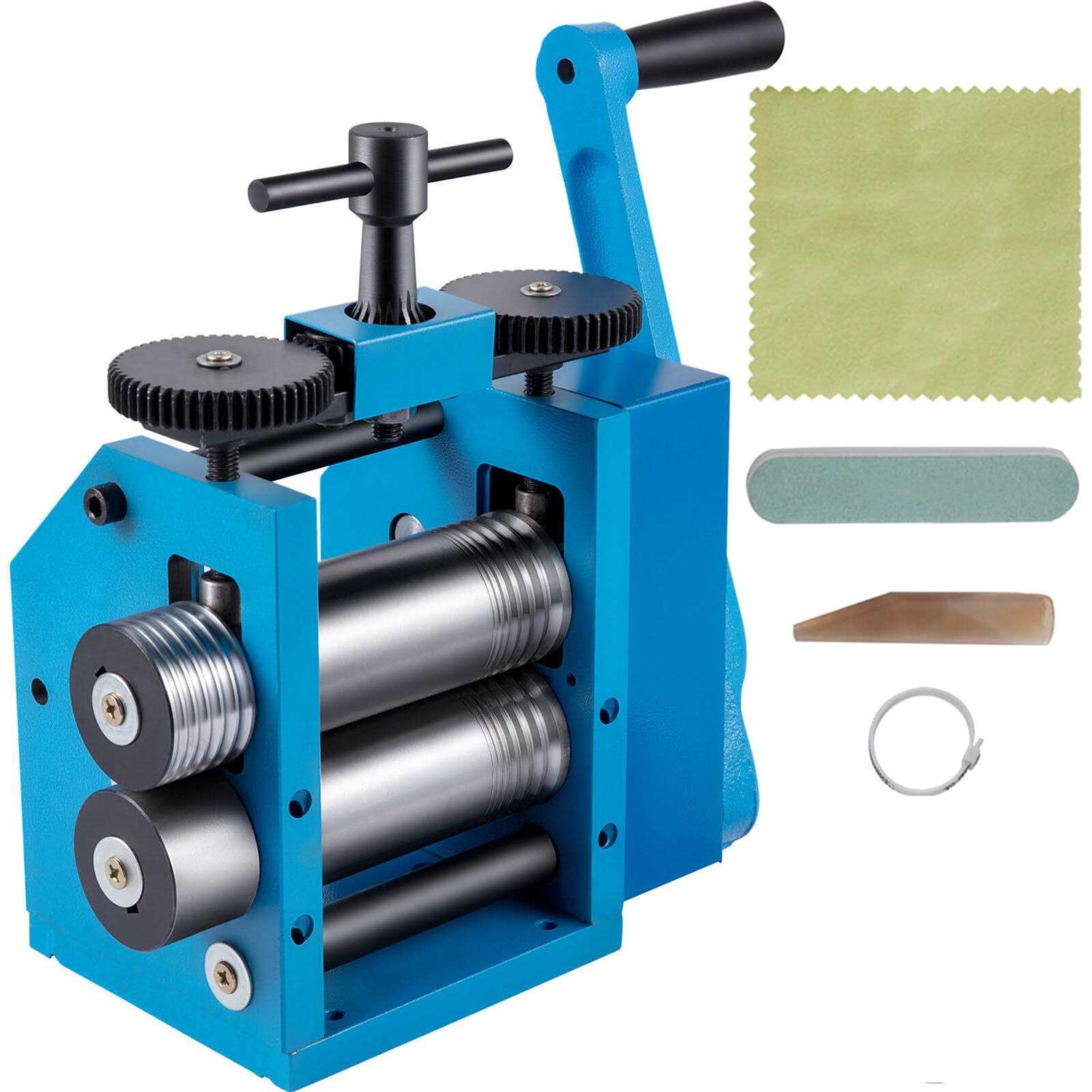 VEVOR Rolling Mill 4.4112mm Jewelry Rolling Mill Machine Gear Ratio 12.5 Wire Roller Mill 0.1-7mm Press Thickness SDJPYX80MMVXU222LV0 - Zenithce
