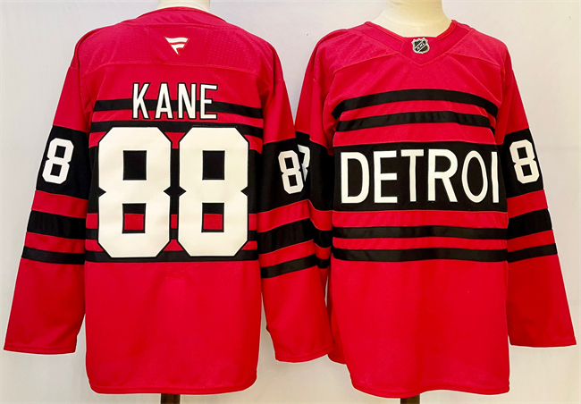 Detroit Red Wings #88 Patrick Kane Red 2024-25 Reverse Retro Stitched Jersey - Zenithce