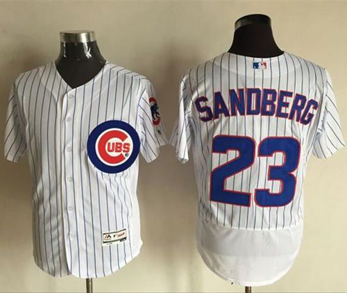 Cubs #23 Ryne Sandberg White Flexbase Authentic Collection Stitched Jersey - Zenithce