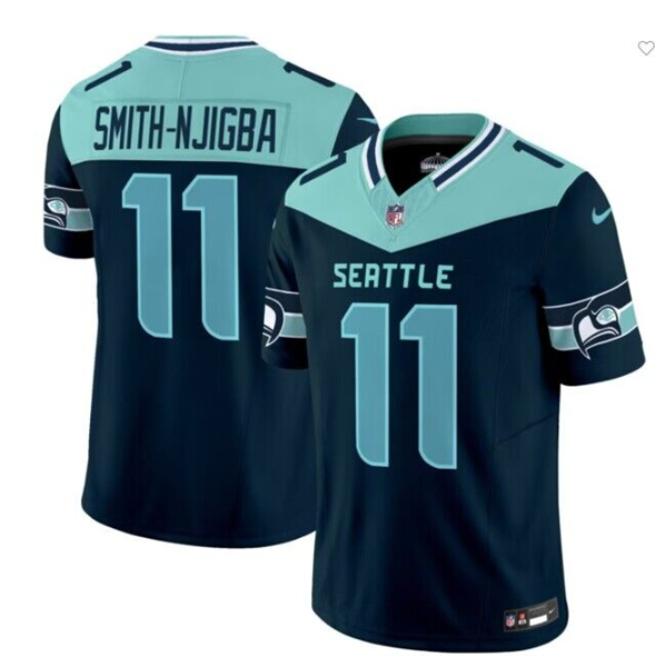 Seattle Seahawks #11 Jaxon Smith-Njigba Navy Blue F.U.S.E. 'Seattle City' Vapor Limited Stitched Jersey - Zenithce