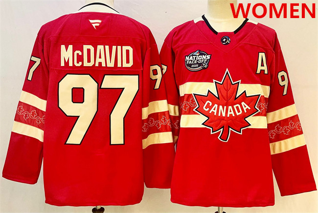 Canada #97 Connor McDavid Red 2025 4 Nations Face-Off Premium With A Patch Stitched Jersey - Zenithce