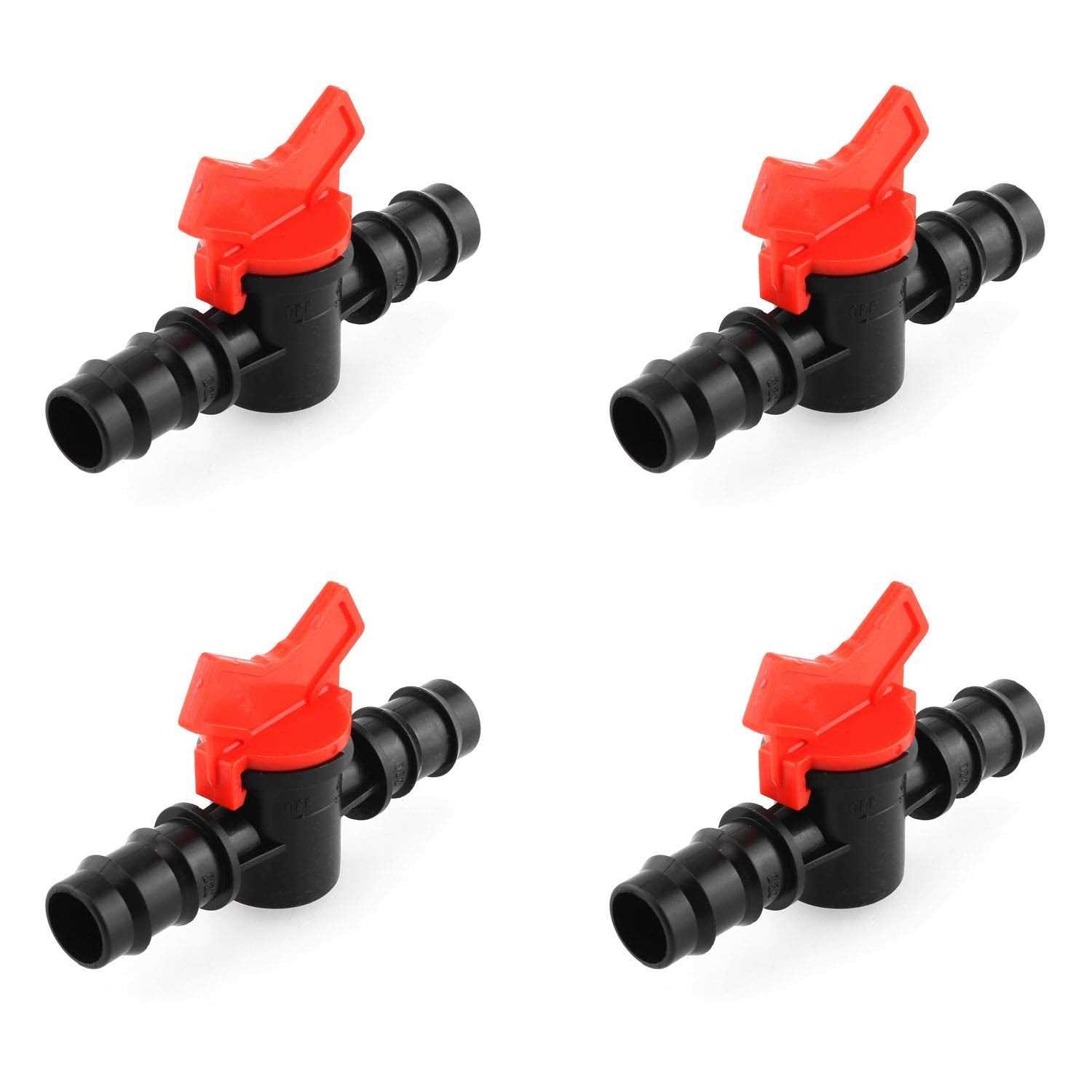 DGZZI Barbed Ball Valve 4PCS ID in-Line Ball Valve Shut-Off Switch with Hose Barb for Drip Irrigation and Aquariums - Zenithce