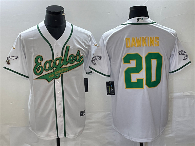 Philadelphia Eagles #20 Brian Dawkins White Gold Cool Base Stitched Jersey - Zenithce