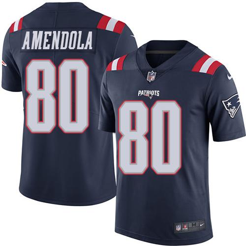 Patriots #80 Danny Amendola Navy Blue Stitched Limited Rush Nike Jersey - Zenithce