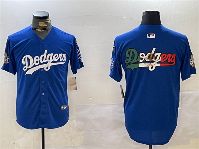 Los Angeles Dodgers Team Big Logo Royal 2024 World Series With Fernando Memorial Patch Alternate Limited Stitched Jersey - Zenithce