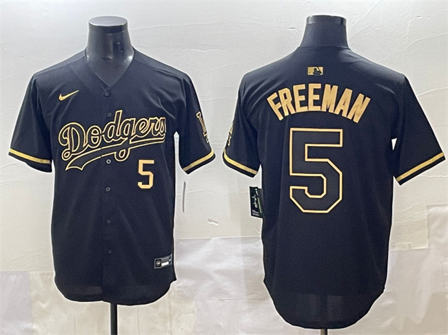 Los Angeles Dodgers #5 Freddie Freeman Black Gold Limited Stitched Jersey - Zenithce