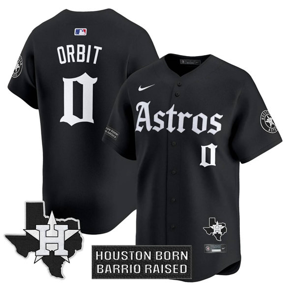 Houston Astros #0 Orbit Black 'Gothic Edition' Vapor Limited Stitched Jersey - Zenithce