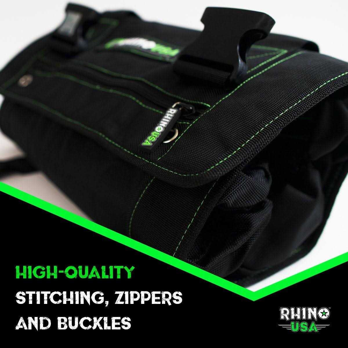 Rhino USA Rubber Bungee Cords Heavy Duty Outdoor with Adjustable Hooks Assorted Weatherproof Straps with S Hooks for Tarps - Zenithce