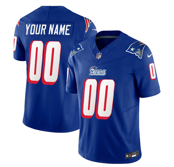 New England Patriots Custom Blue 2023 F.U.S.E. Throwback Limited Stitched Jersey - Zenithce