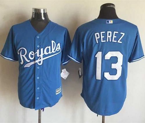Royals #13 Salvador Perez Light Blue Alternate 1 New Cool Base Stitched Jersey - Zenithce