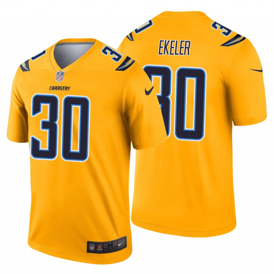 Los Angeles Chargers #30 Austin Ekeler Gold Inverted Legend Jersey - Zenithce