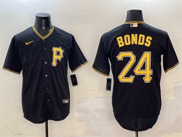 Pittsburgh Pirates #24 Barry Bonds Black Cool Base Stitched Jersey - Zenithce