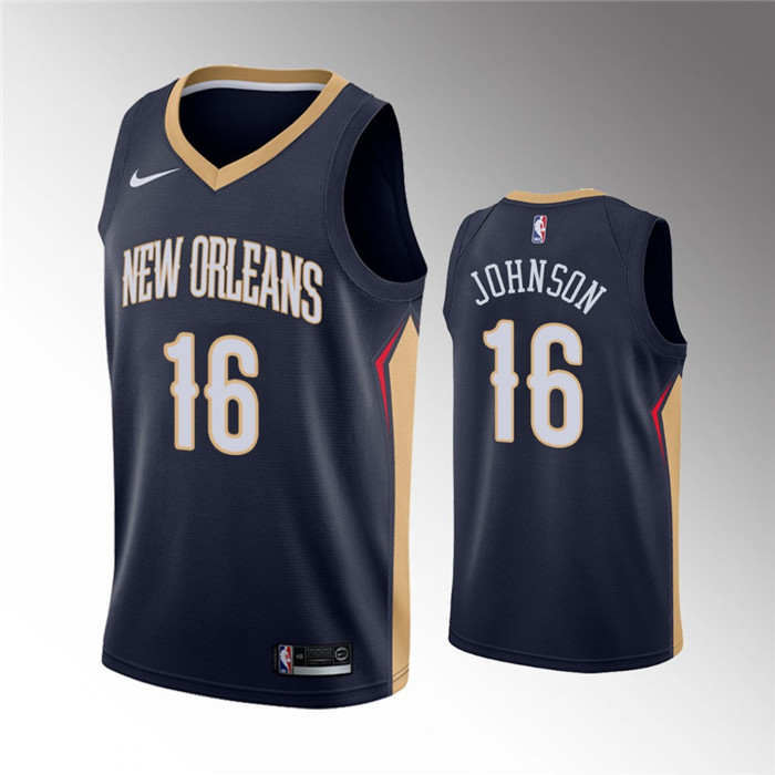 New Orleans Pelicans #16 James Johnson Navy Icon Edition Stitched Jersey - Zenithce