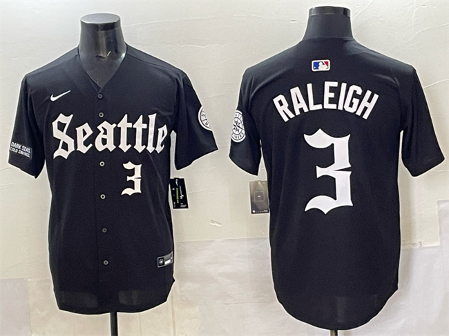 Seattle Mariners #3 Cal Raleigh Black 'Deep Sea Gothic Edition' Vapor Premier Limited Stitched Jersey - Zenithce