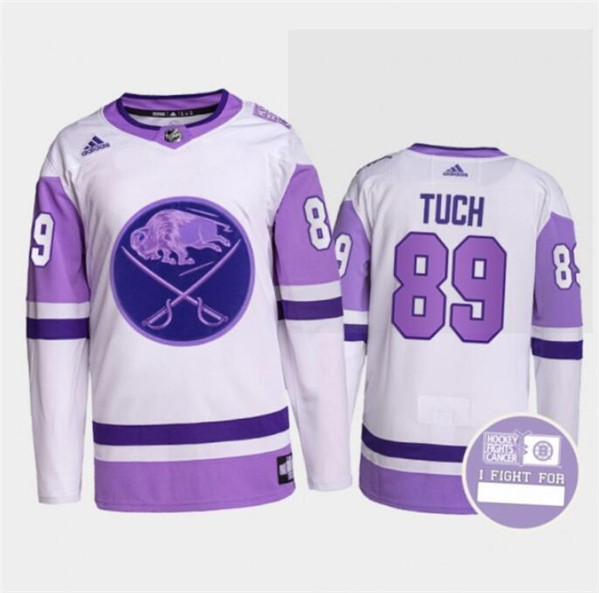 Buffalo Sabres #89 Alex Tuch Fights Purple White Cancer Blue Stitched Jersey - Zenithce