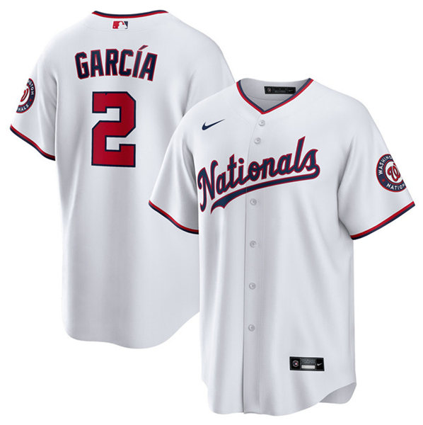 Washington Nationals #2 Luis Garcia White Cool Base Stitched Jersey - Zenithce
