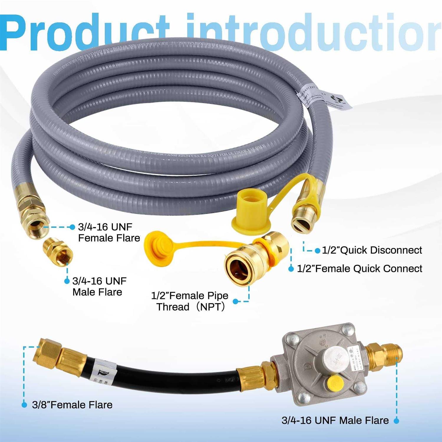 Dozont 710-0003 Natural Gas Conversion Kit Compatible with Kitchen-aid Propane Gas Grill Conversion, 710-0003 Natural Gas Hose and Regulator - Zenithce