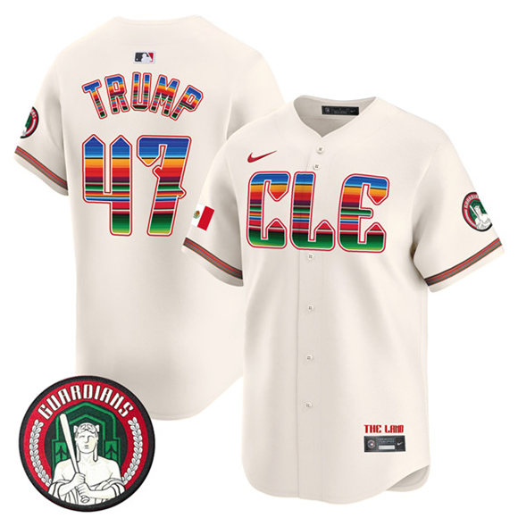 Cleveland Guardians #47 Donald Trump Cream Mexico Vapor Premier Limited Stitched Jersey - Zenithce