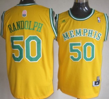 Memphis Grizzlies #50 Zach Randolph ABA Hardwood Classic Swingman Yellow Jersey - Zenithce