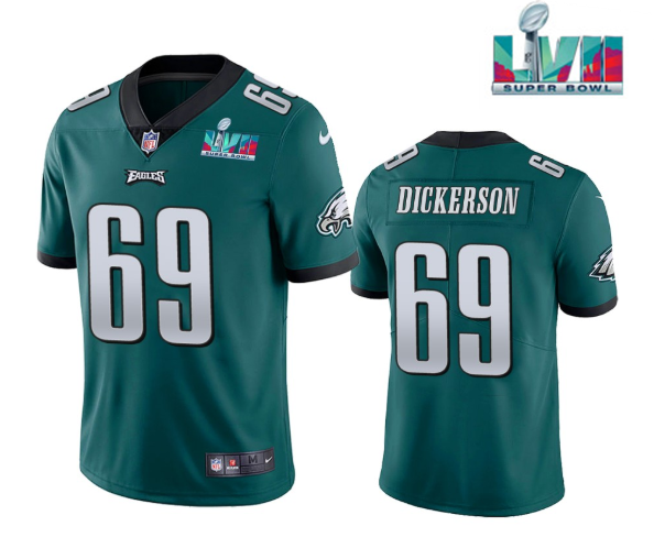 Philadelphia Eagles #69 Landon Dickerson Green Super Bowl LVII Patch Vapor Untouchable Limited Stitched Jersey - Zenithce