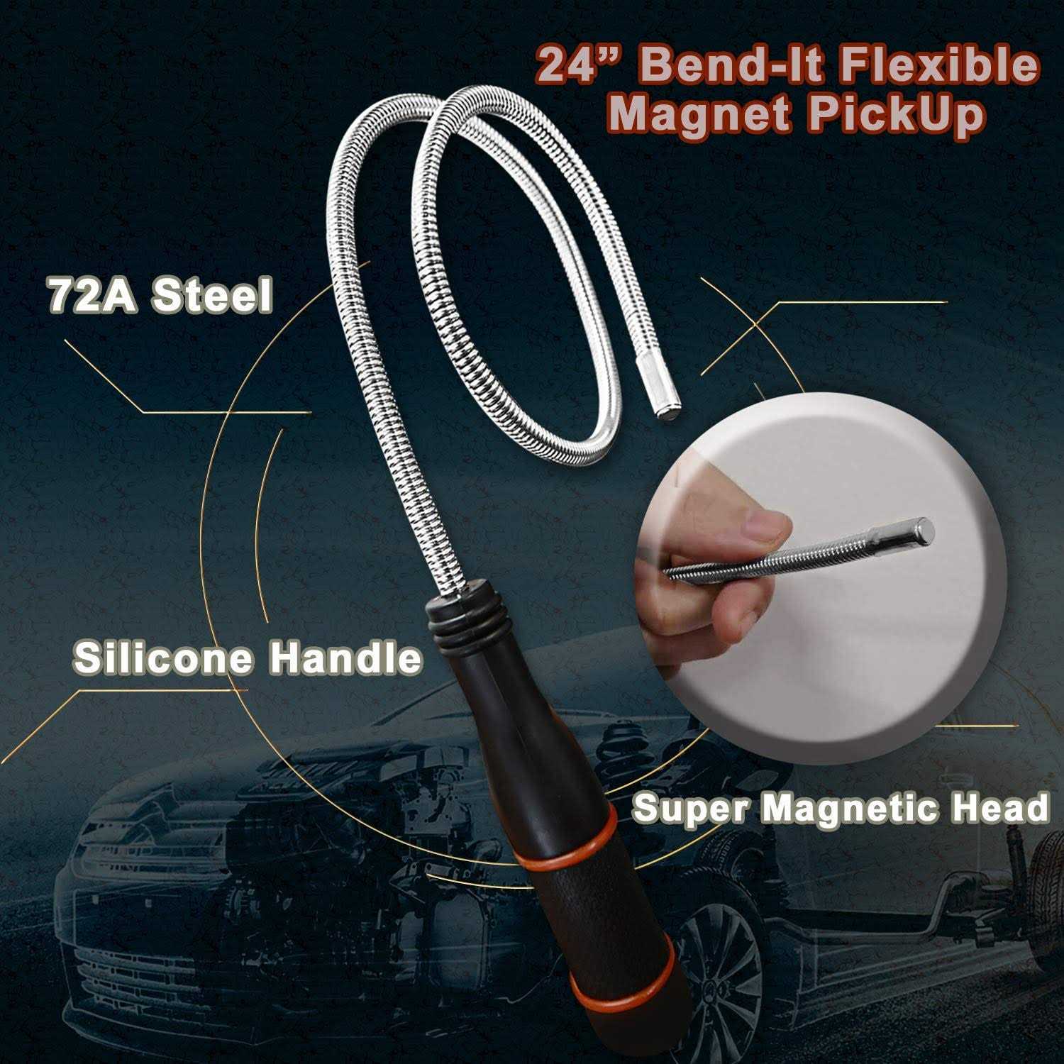 Magnetic Pickup Tool 20lb/ 10lb/ 5 lb/ 1.5 lb Telescoping Magnet Pick up Stick Metal Extends Tool 4-Pack - Zenithce