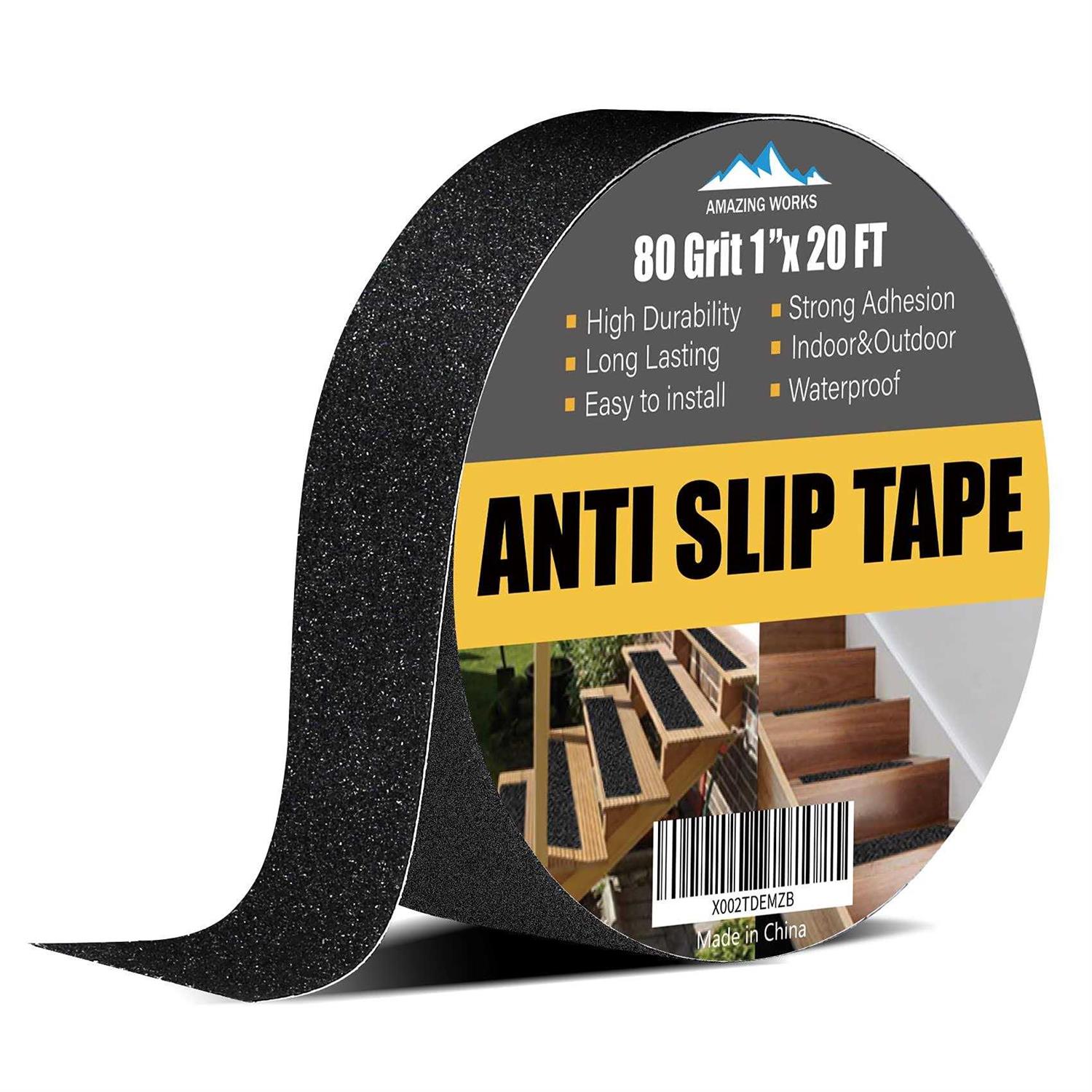 Grip Tape Heavy Duty Anti Slip Tape 80 Grit Non Slip for Stairs Outd - Zenithce