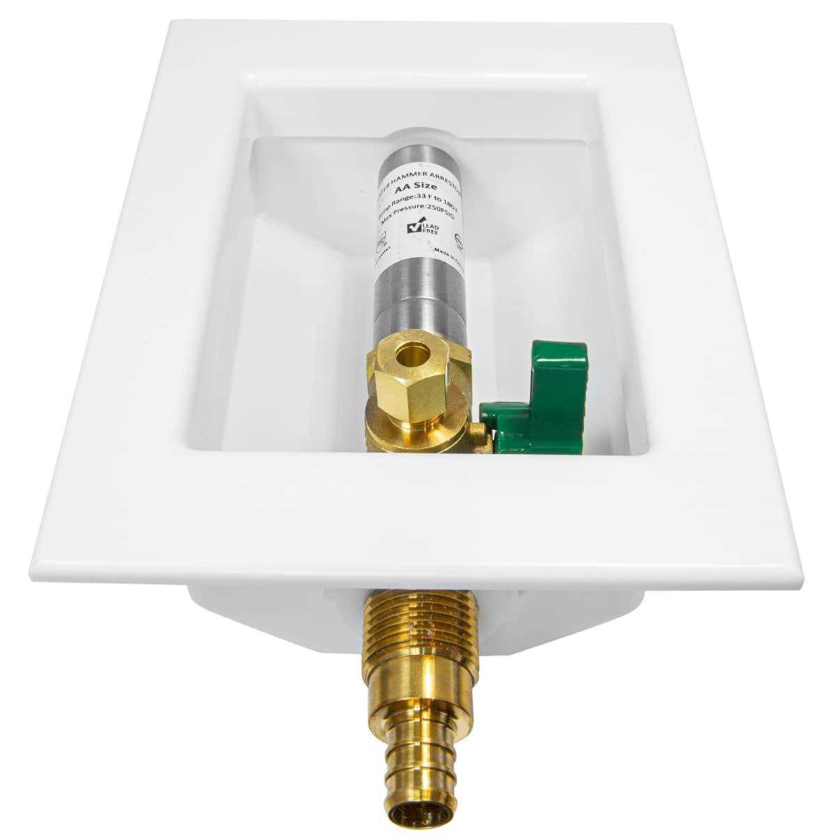 Efield Pex Pre-Assembled Ice Maker Outlet Box 12-Inch Pex F1807 Crimp with Installed 14-Turn Ball Valve - Zenithce