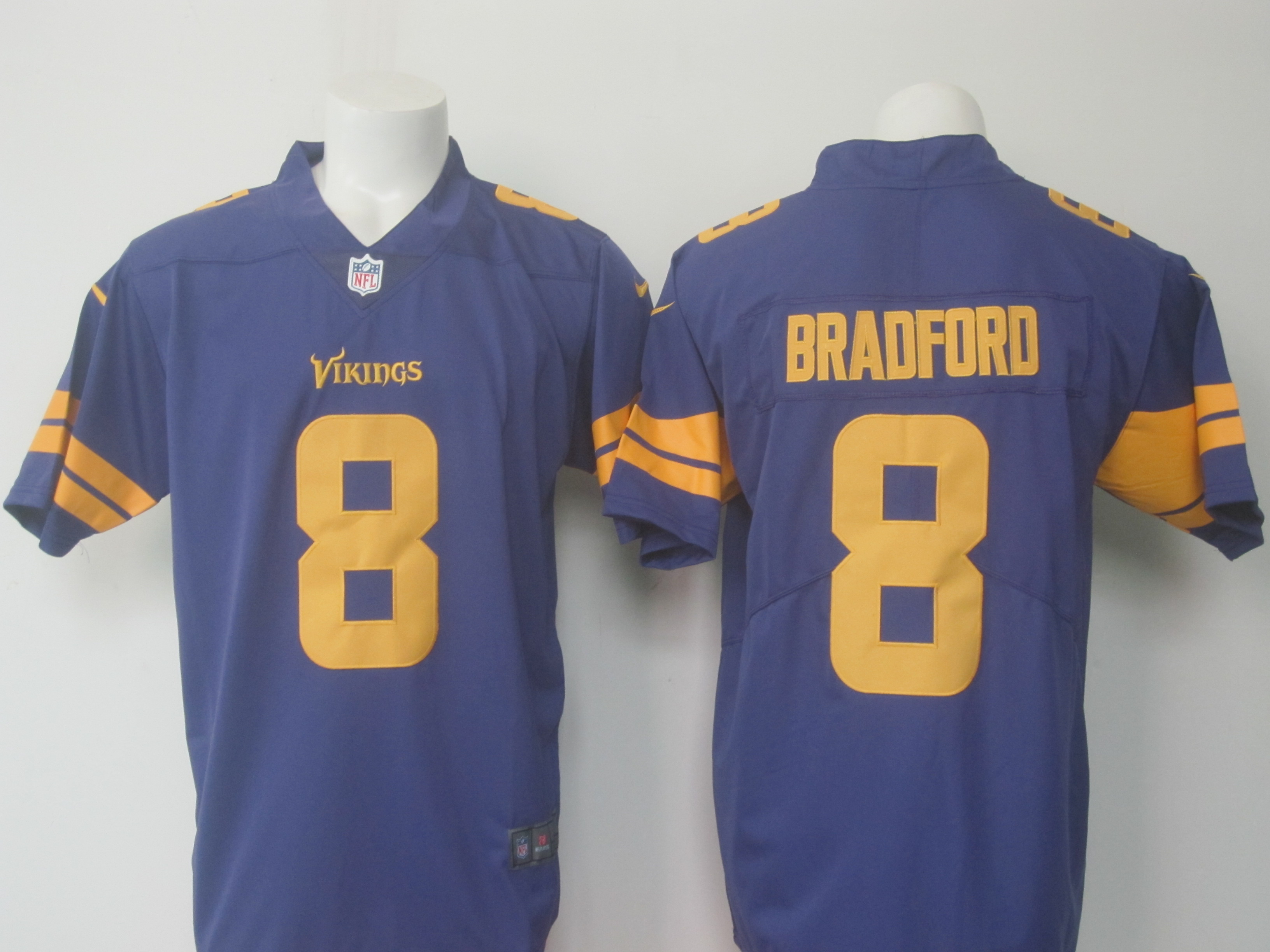 Vikings # 8 Sam Bradford Purple Limited Rush Stitched Nike Jersey - Zenithce