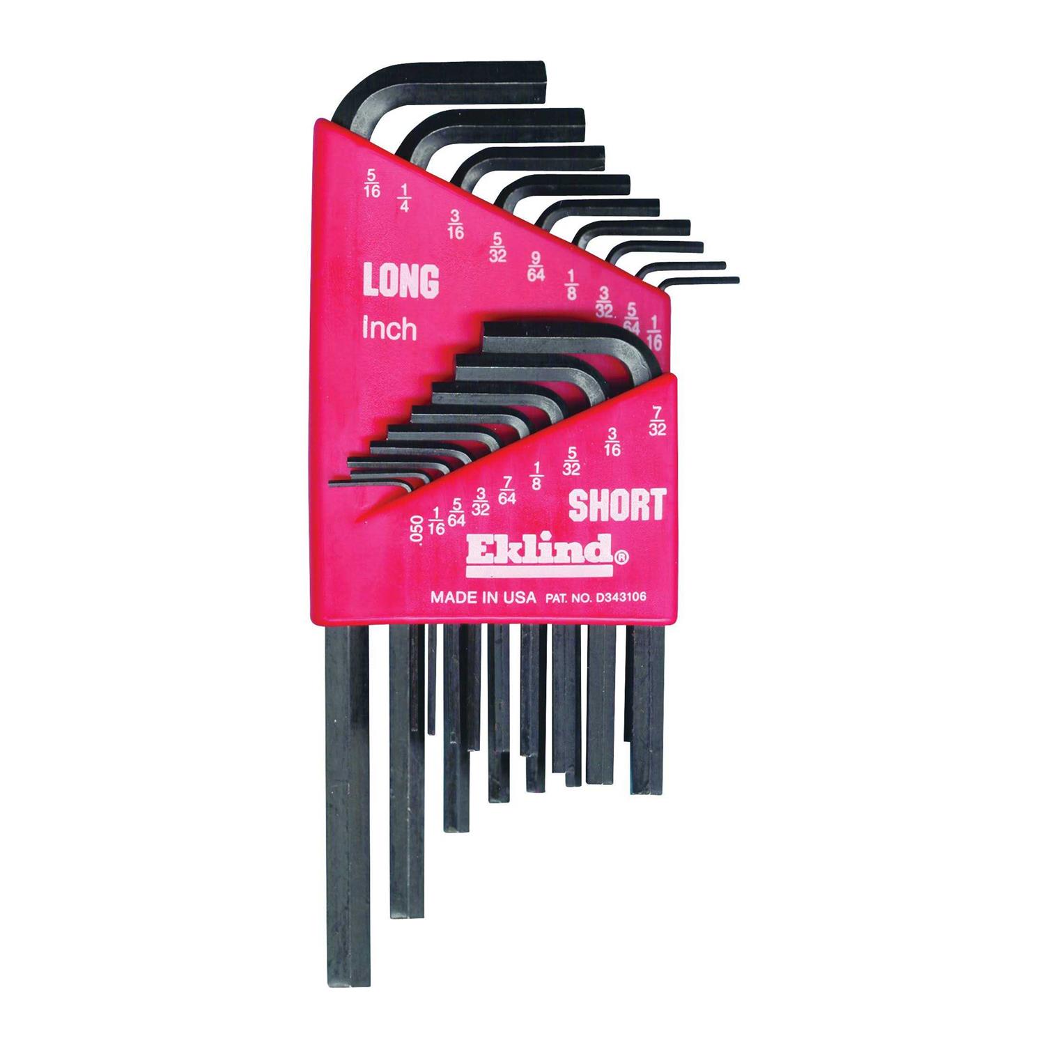 Eklind Metric and SAE Long Arm Ball Hex L-Key Set 22 Pc - Zenithce