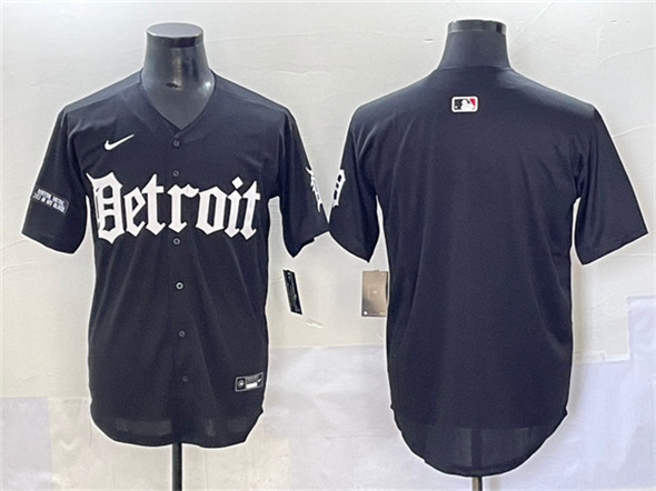 Detroit Tigers Blank Black 'Motor Gothic Edition' Vapor Premier Limited Stitched Jersey - Zenithce