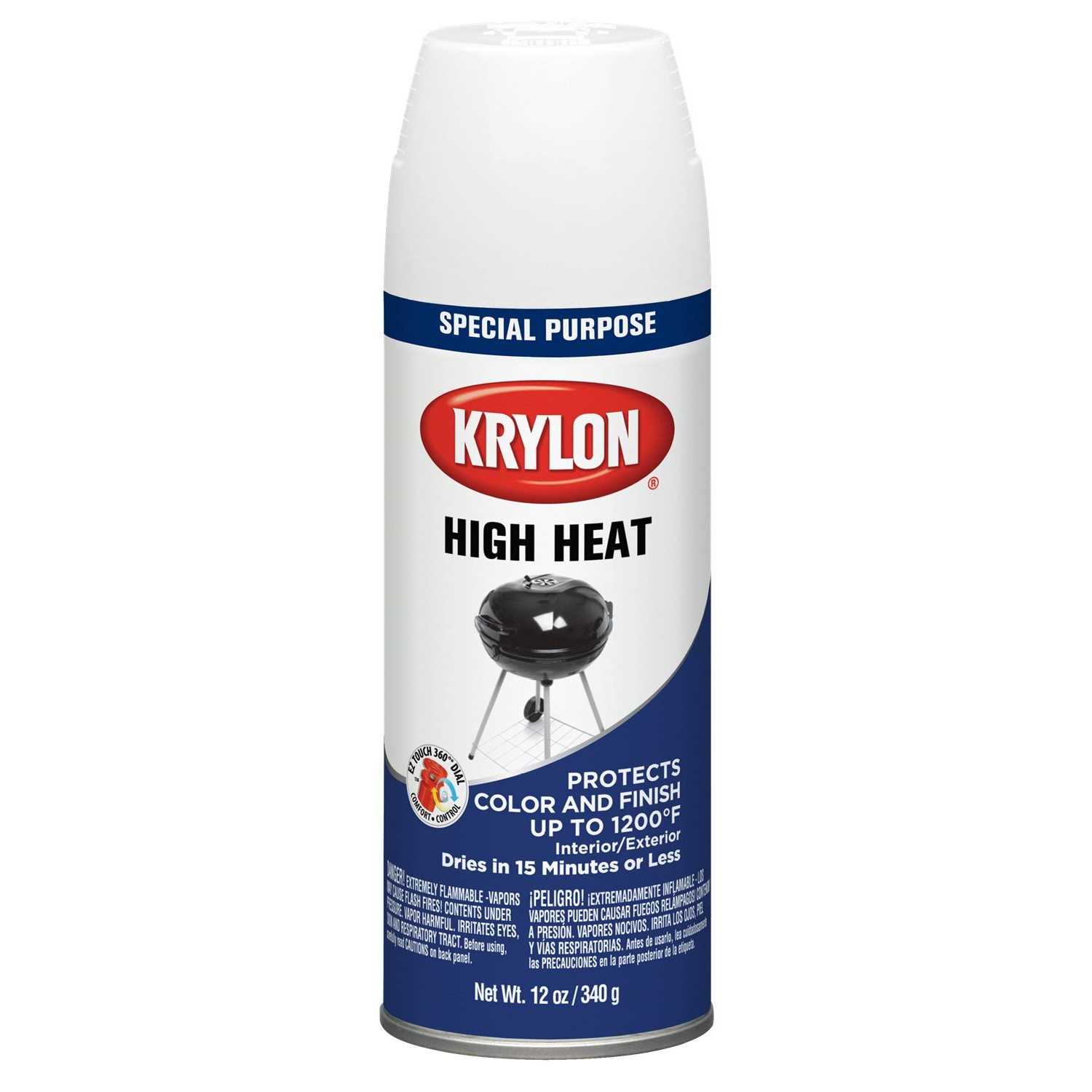 Krylon 12 High Heat White Spray Paint - Zenithce