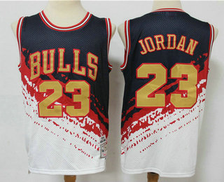 Chicago Bulls #23 Michael Jordan White With Black Independence Day 1997-98 Hardwood Classics Soul Swingman Throwback Jersey - Zenithce