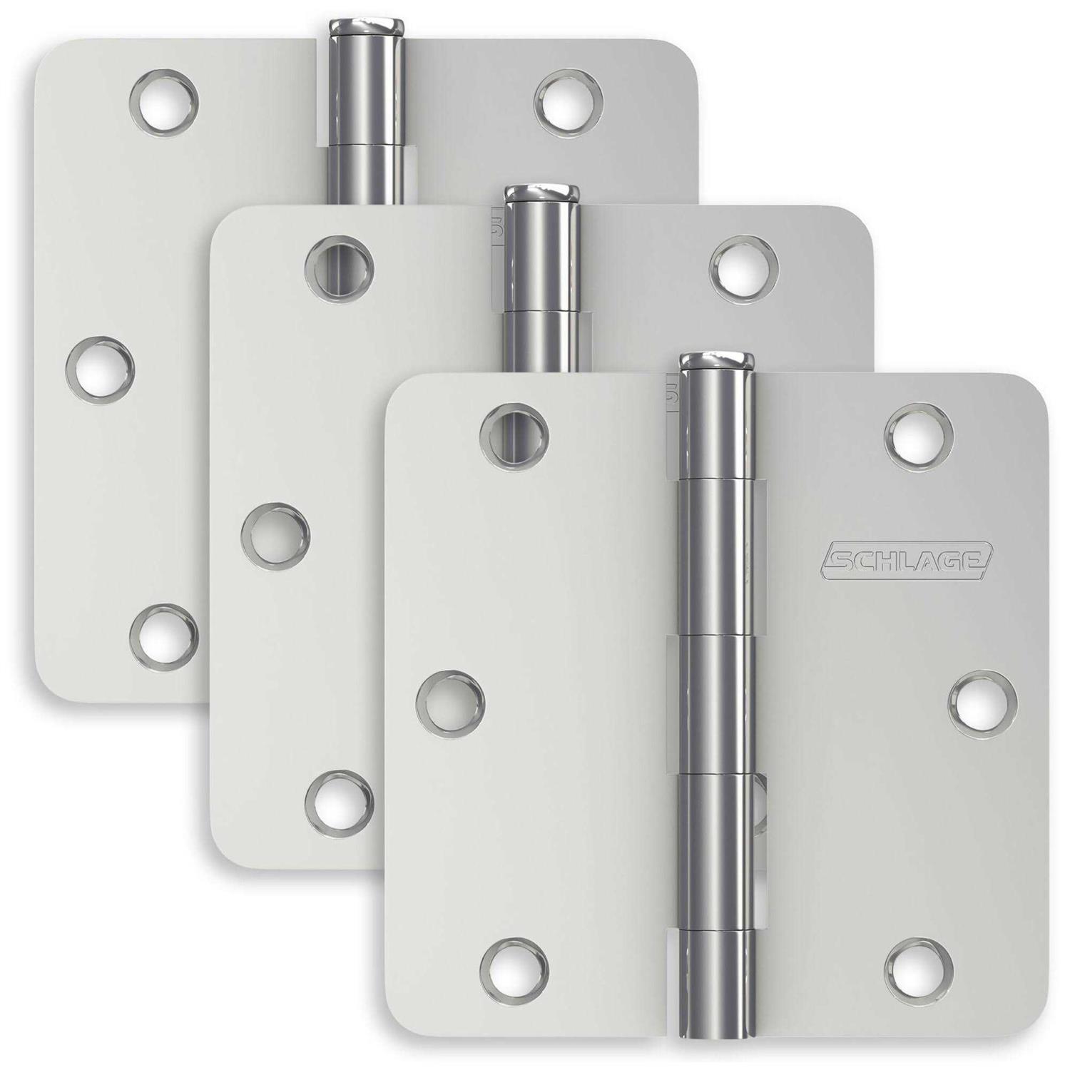 Schlage Pack of Three 3.5 x 3.5 Plain Bearing 1/4 Radius Corner - Zenithce